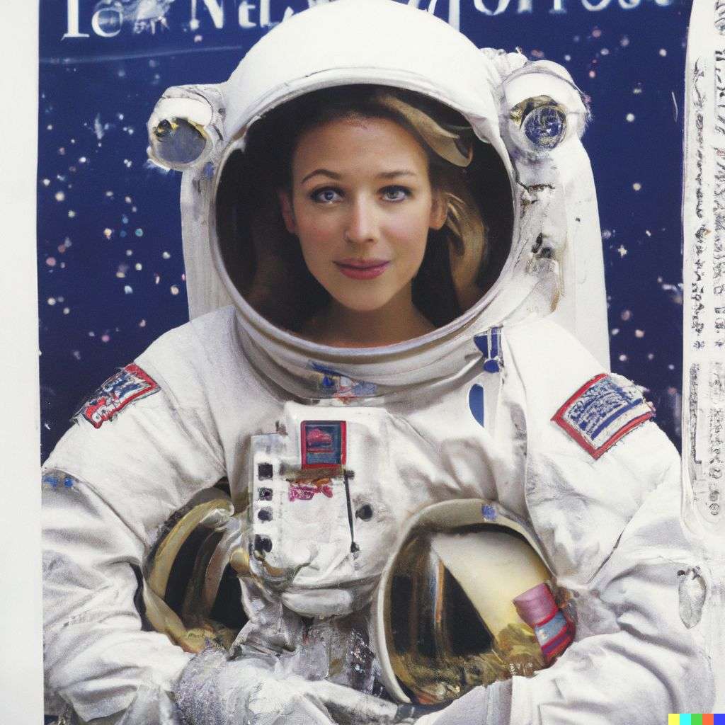an astronaut, front page of The New York Times, 2000